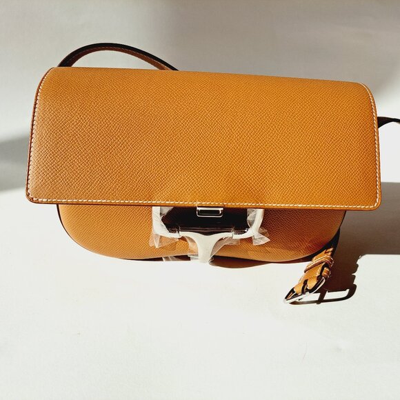 NEW Hermès Gold Della Cavalleria Elan Epsom Calfskin Bag Silver Hardware, 2024 - Picture 13 of 16